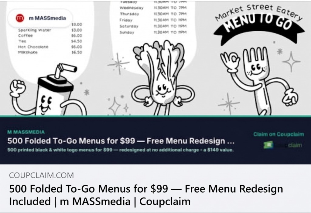 Example of a merchant promotion linking to its Coupclaim offer destination